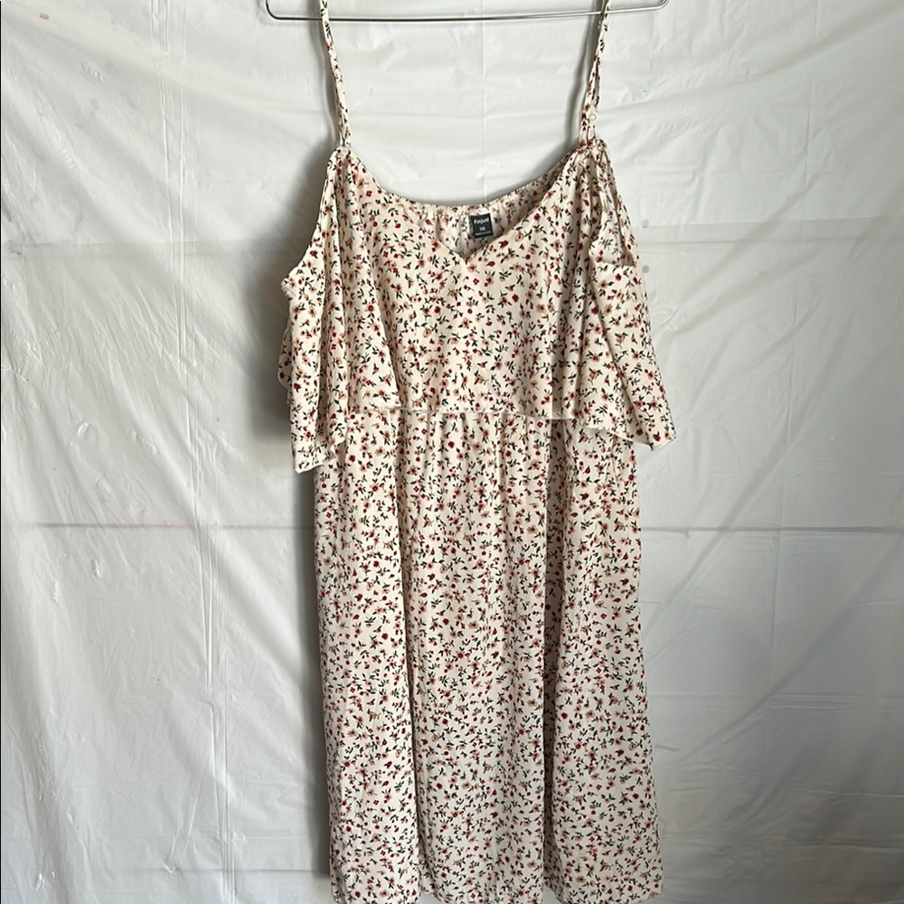 Cream and Brown Spaghetti Strap Sundress